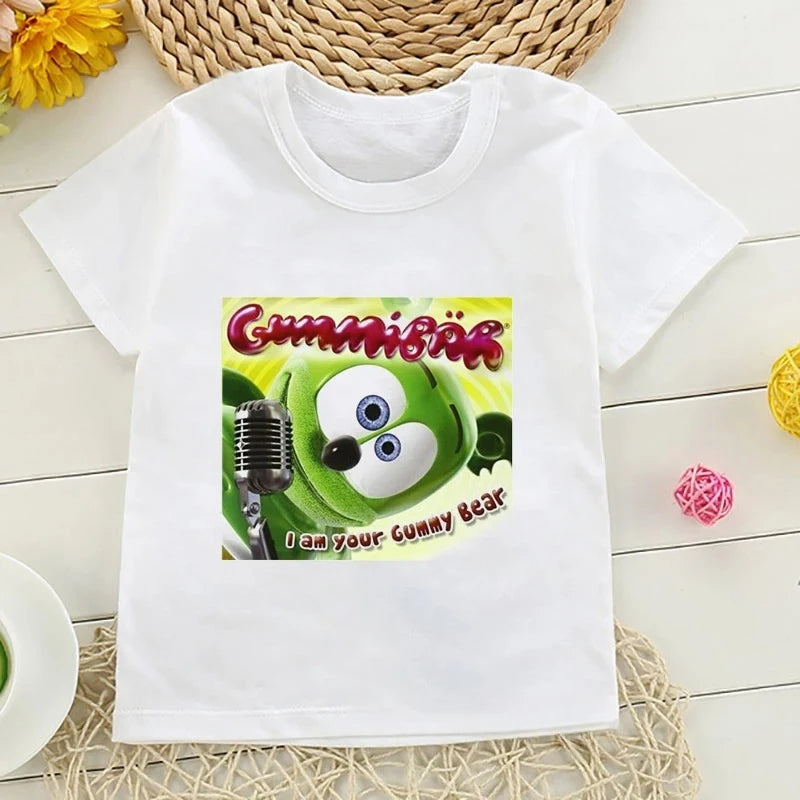 Boys T-Shirts Size 2-10T Baby Boys Girls Gummy Bears T-Shirt Cartoon Funny Casual Kids Clothes Summer Harajuku Children's Clothing