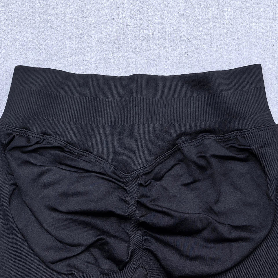 Legging Yoga Sans Couture Femme | Scrunch Butt Lifting | Gym & Sport | Taille Basse Côtelée