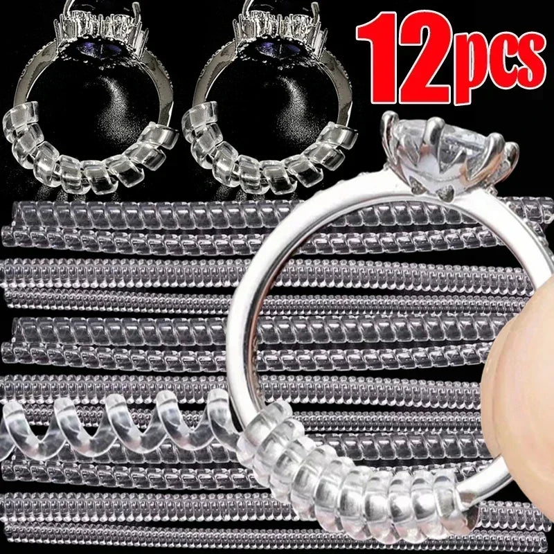 Adjust Invisible Ring Size Reducer Tools Spiral Spring Based Rings Adjust Transparent Tightener Resizing Tools Jewelry Guard