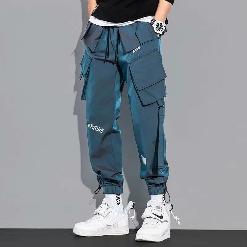 Men's Cargo Pants Fashion Hip Hop Multi-pocket Trousers Trendy Streetwear Solid Sweatpants Casual Trousers for Men