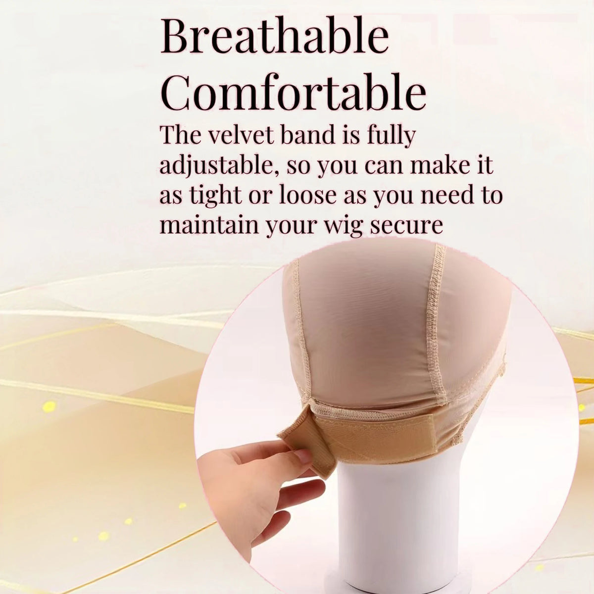 1pcs Wig Caps Ultra Soft & Breathable & Stretchable, Wig Cap with Grip Band That Is Anti-Slip & Features Adjustable Closure