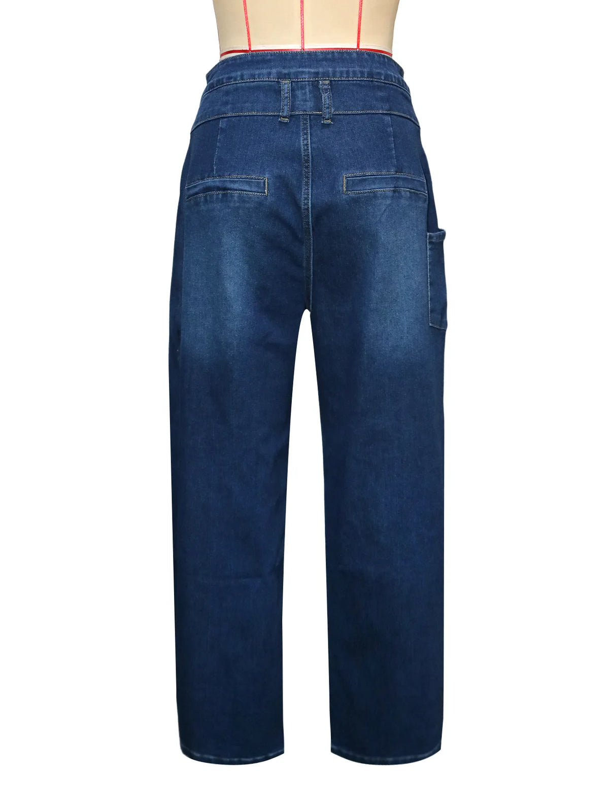 Vintage Washed Denim Wide Leg Pants Women Asymmetrical Wrap Overlap High Waist Y2K Streetwear Casual Fashion Baggy Jeans
