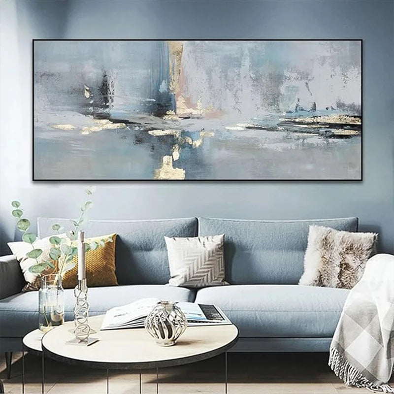 Peinture Huile Paysage Abstrait | Grand Format | Canvas Mural | Sans Cadre | Décoration Salon & Maison