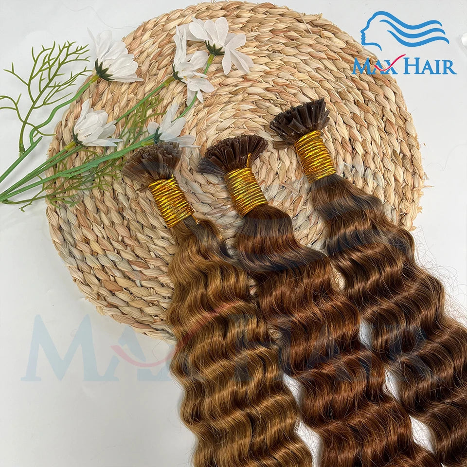 Keratin U-Tip Deep Wave Human Hair Extensions 18-30 Inch Remy Hair Extensions High Quality Remy Human Hair Salon Extensions
