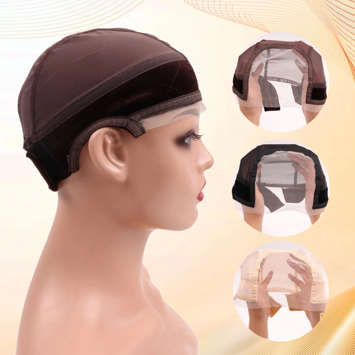 1pcs Wig Caps Ultra Soft & Breathable & Stretchable, Wig Cap with Grip Band That Is Anti-Slip & Features Adjustable Closure
