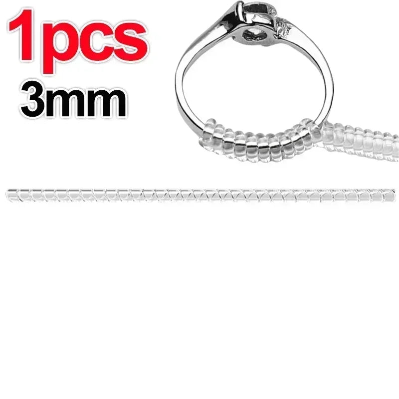 Adjust Invisible Ring Size Reducer Tools Spiral Spring Based Rings Adjust Transparent Tightener Resizing Tools Jewelry Guard