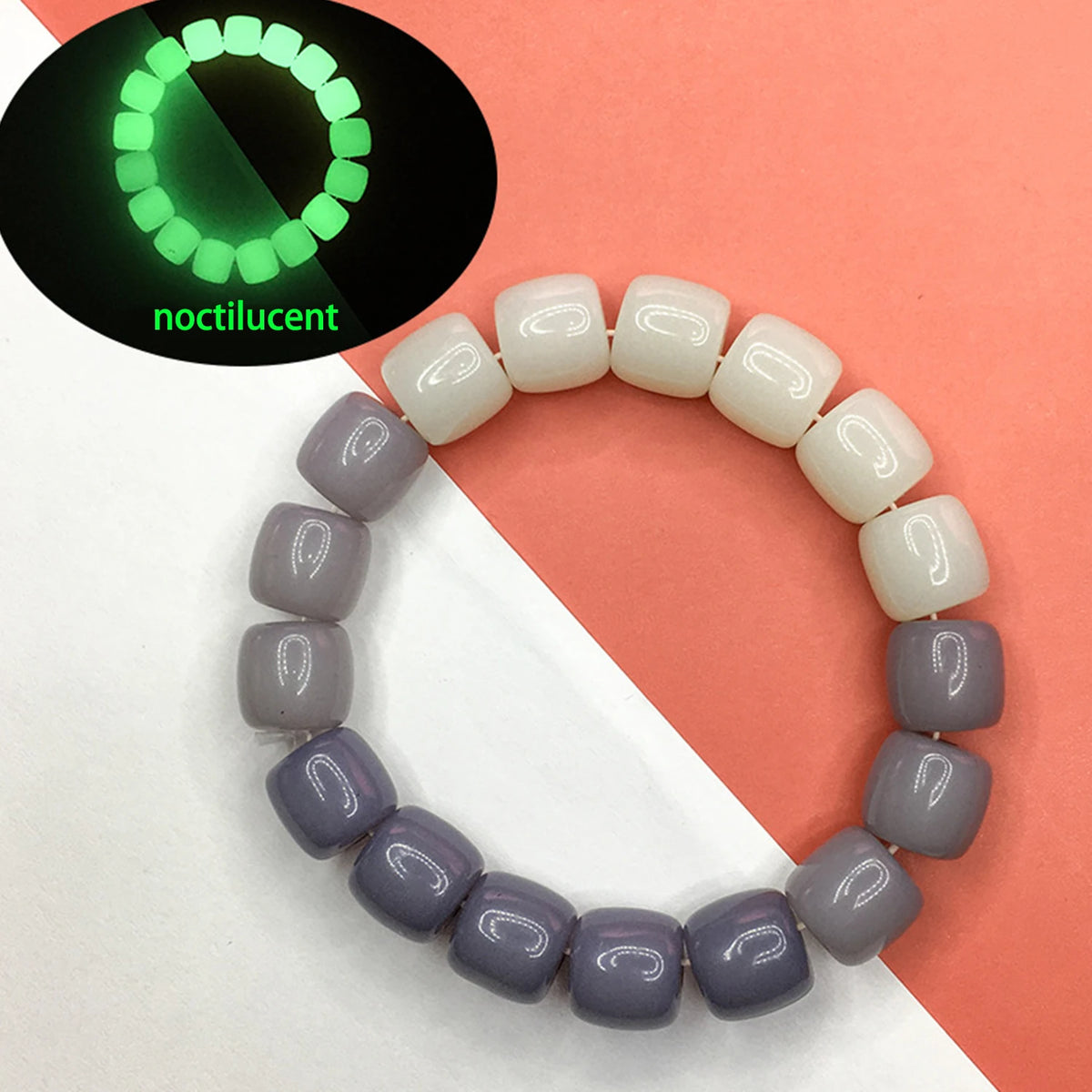 Bracelet Lumineux Pierre Naturelle | Fluorescent Lueur Nuit | Bijou Couple Femme & Homme