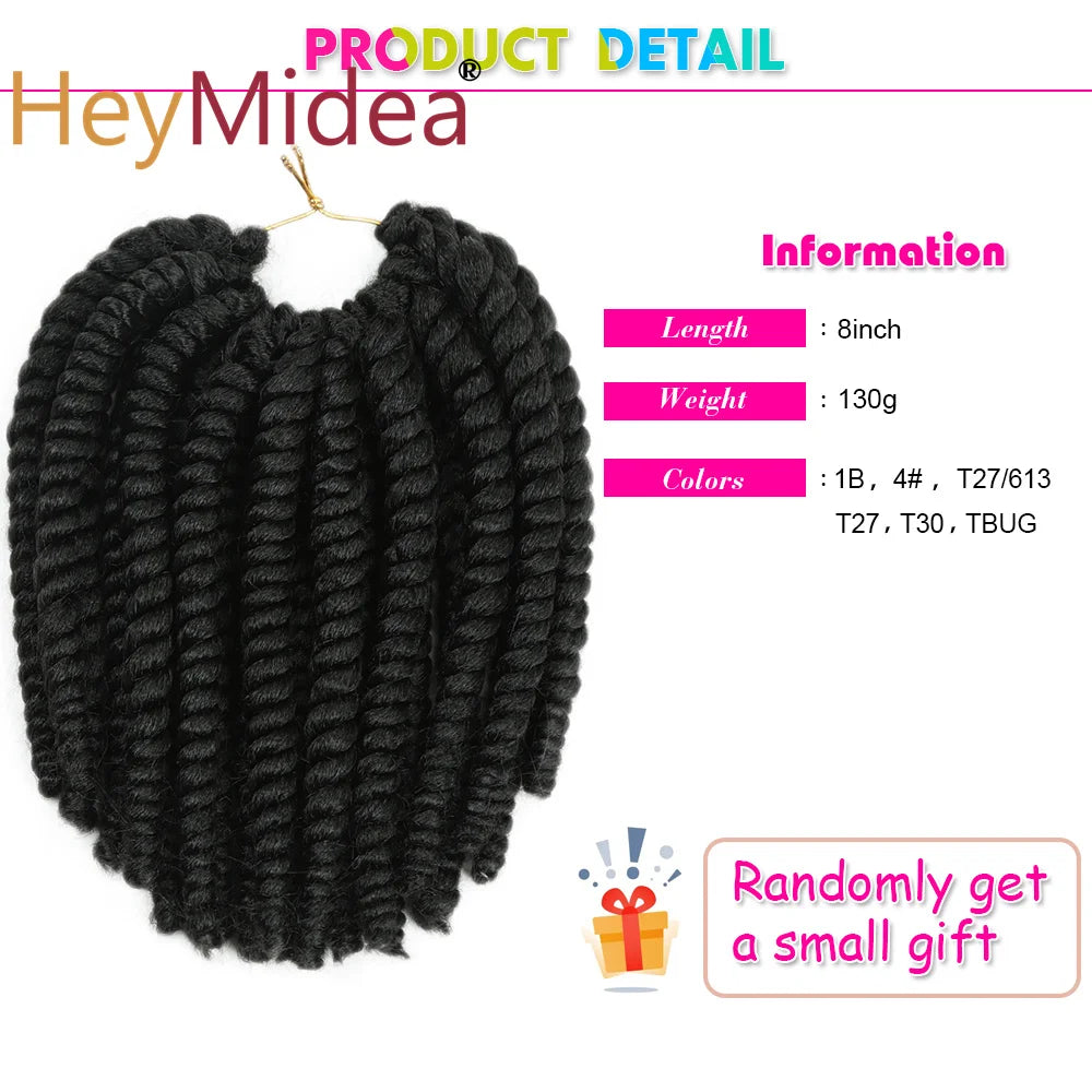 Tresses Crochet Havana Twist | 8 Pouces | Synthétique | Ombre Senegalese Twist | Femme