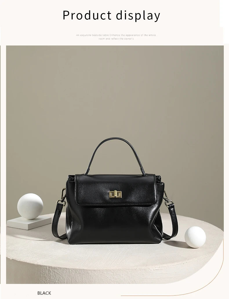Sac à Main Cuir Véritable Femme | Top Handle Vintage | Cire Huile | Bandoulière Croisée | Designer Luxe