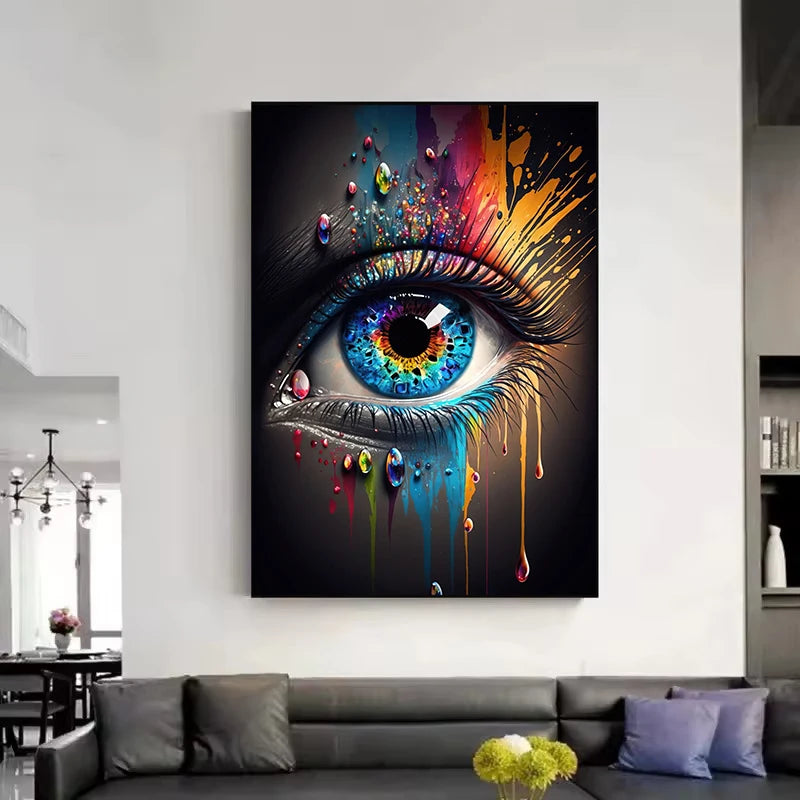 Classic Abstract Wall Art, Eye Features Mural, HD Canvas Print Poster for Home Living Room Bedroom Office Decoration Cuadros