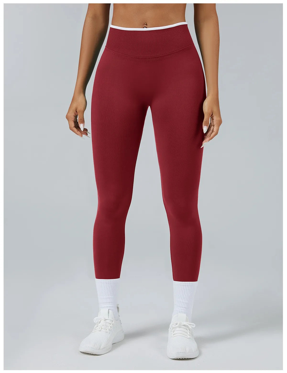 Women's Mid-Waist Seamless Yoga Leggings Push-Up Sports Fitness Running Pants Hip Lift High Elastic Gym Leggings Sport Leggings