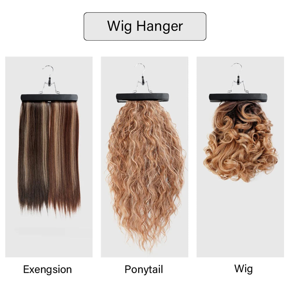 Cintre Bois Rangement Perruques & Extensions | Porte-Perruque Multiple | Organisateur Salon
