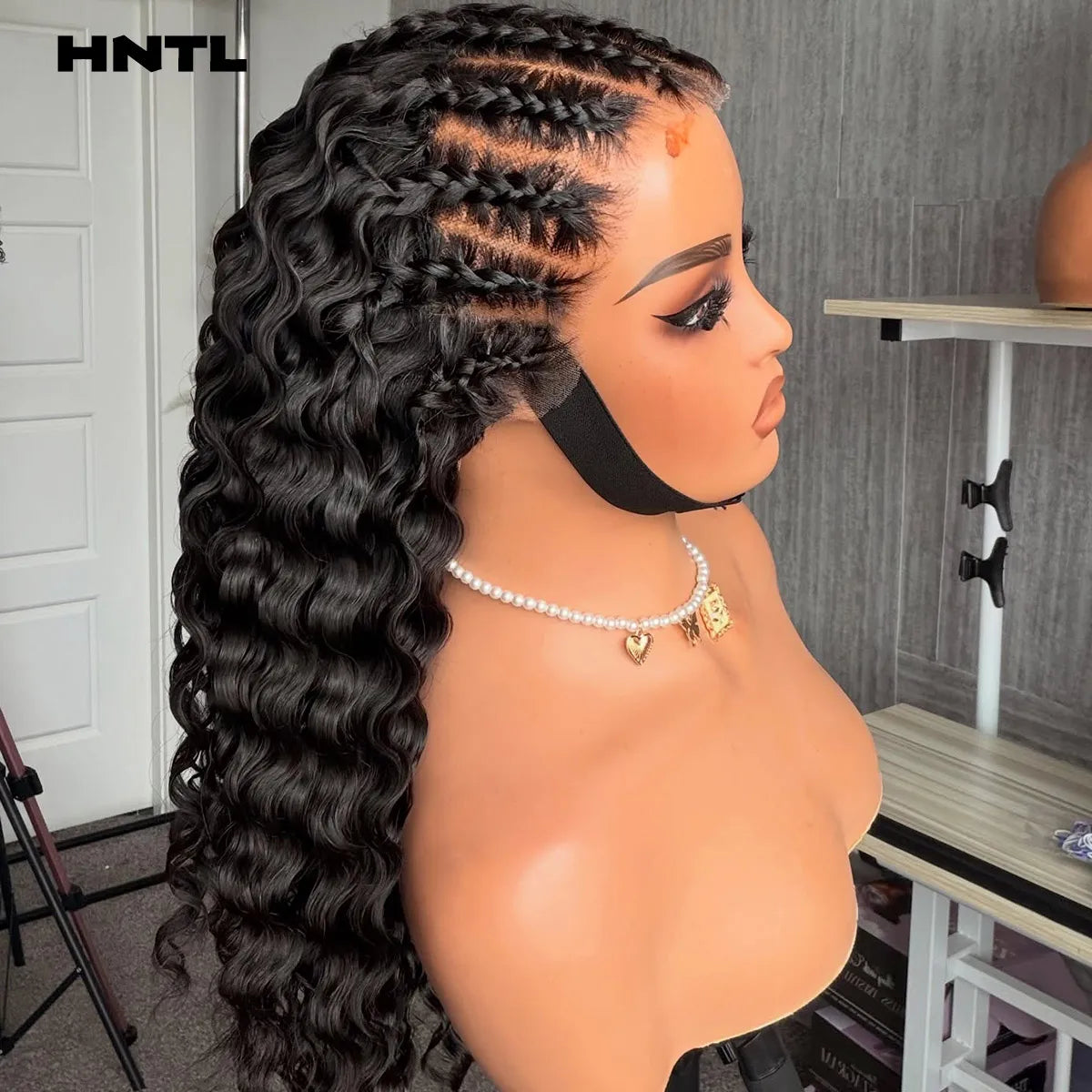 Pre-Braided 13x6 HD Lace Front Wear and Go Glueless Wig Human Hair Deep Wave 13x4 Lace Frontal Drawstring Glue-Free Wigs for Women