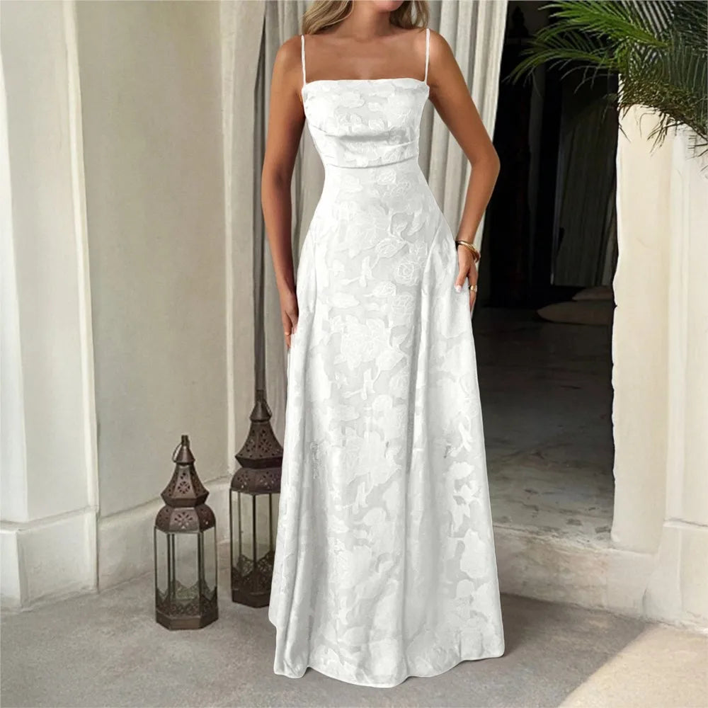 Women's Dresses Solid Color Printed Tube Top Sleeveless Suspender Sexy Robe Wedding Banquet Date Confession Date Party Vestidos