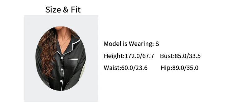 Plus Size Pajamas Women Fall and Winter Ice Silk Long Sleeve Two Piece Set Loungewear Nightwear Ladies Solid Color Sleepwear