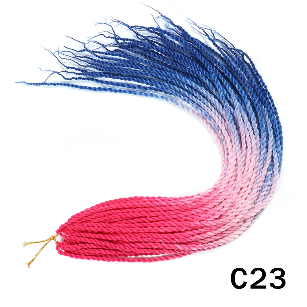 Tresses Senegalese Twist Crochet Synthétiques 24 Pouces | Brun | 30 Racines | Extensions Femme