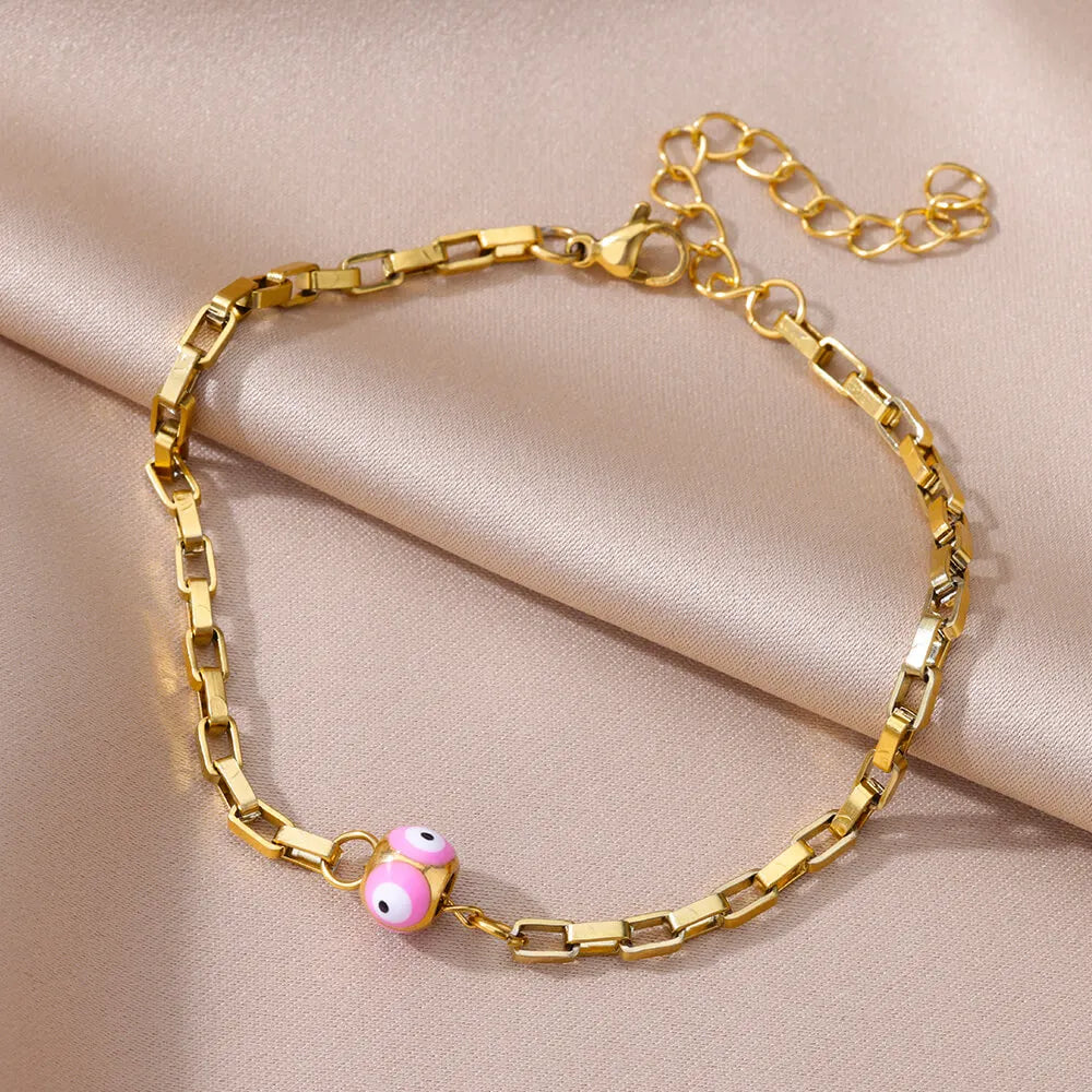 Bracelet de Cheville Femme Été | Chaîne Acier Inoxydable | Accessoires Plage | Bijou Pied Élégant