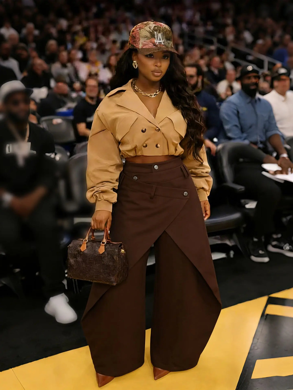 Vintage Washed Denim Wide Leg Pants Women Asymmetrical Wrap Overlap High Waist Y2K Streetwear Casual Fashion Baggy Jeans