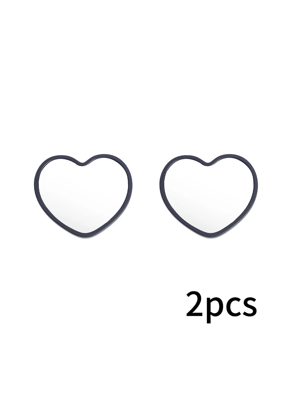 12 Heart-Shaped Mini Mirrors, Polished Surface, Plastic Frame, Tabletop Display, Unscented, Floral Theme, Portable, No Electricity Required, Stylish Tabletop Mirror | Durable Mirrors, Cute Compact Mirrors, Perfect for Birth
