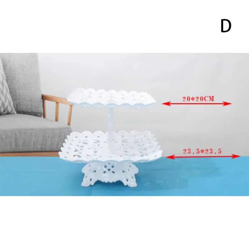 European Style Three-Tier Cake Tray Snack Stand Fruit Plate Birthday Party Decoration Supplies Wedding Dessert Table Cake Stand