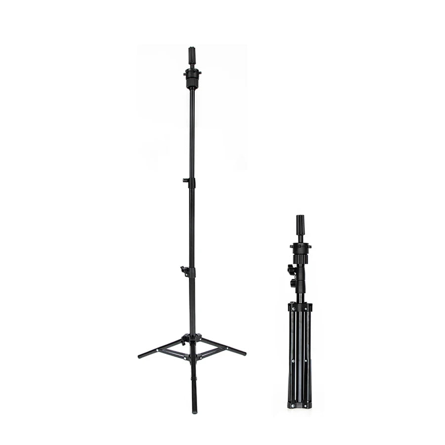 Wig Stand Tripod, Adjustable Mannequin Head Stand, Wig Head, and Canvas Block Head Stand for Training Heads (43.3in and 19.6in)