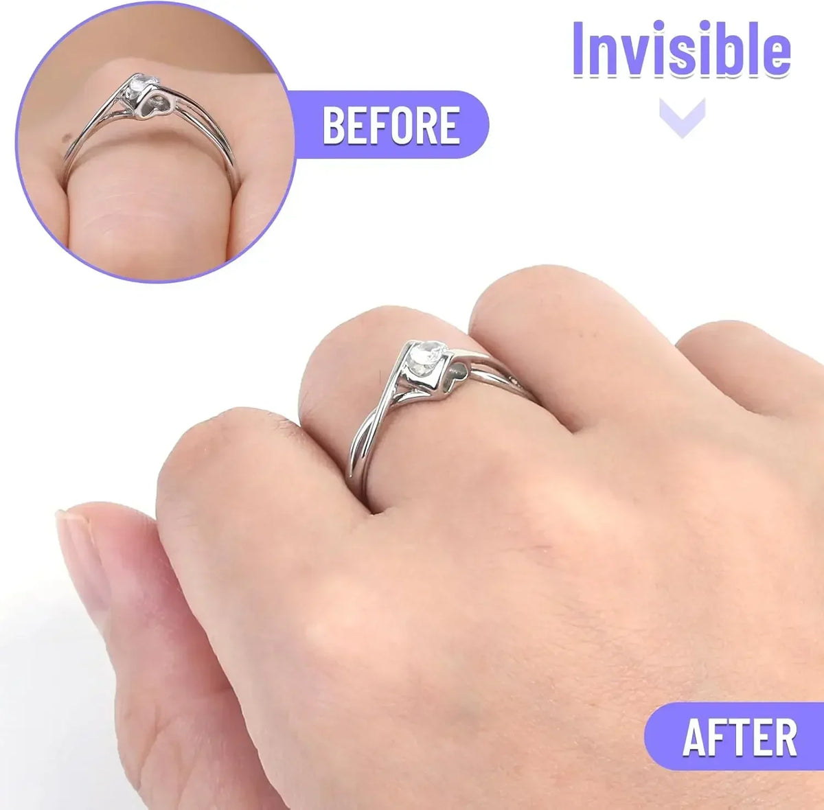Adjust Invisible Ring Size Reducer Tools Spiral Spring Based Rings Adjust Transparent Tightener Resizing Tools Jewelry Guard