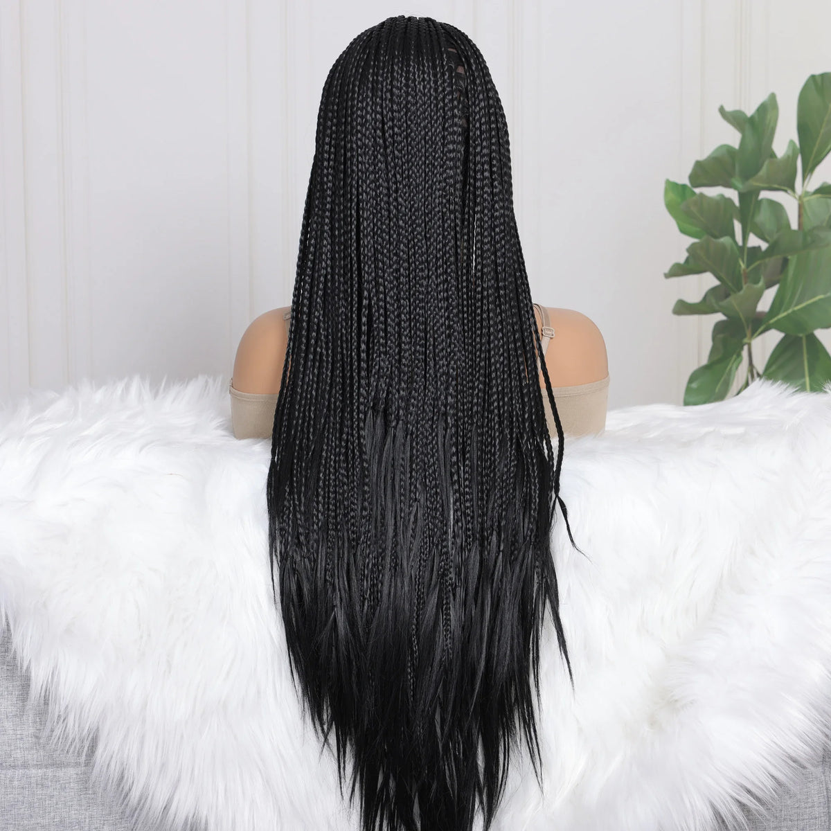 Perruque Tresses Faux Locs Goddess Twist Longue | 13x4 Lace Frontal | Synthétique | Nœuds Blancs Knotless | Femmes Noires