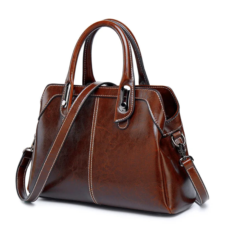 Sac à Main Cuir Véritable Vache Femme | Top Handle | Bandoulière & Messenger | Tote Cire Huile