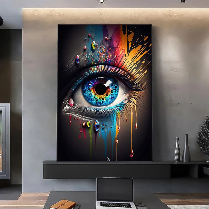 Classic Abstract Wall Art, Eye Features Mural, HD Canvas Print Poster for Home Living Room Bedroom Office Decoration Cuadros