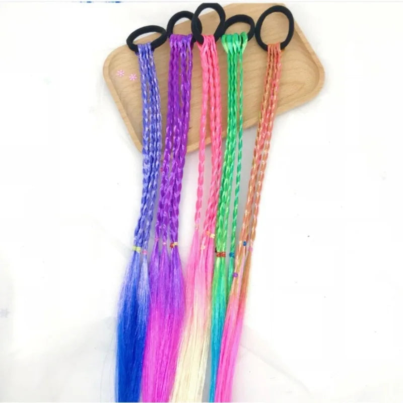 Lot de 6 Bandeaux Tressés Gradient | Accessoire Cheveux Enfant & Adulte | Couleurs Arc-en-Ciel