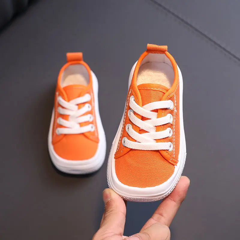 Kids Non-slip Comfort Sneakers, Toddlers Tennis Shoes, Children's Sport Canvas Shoes, Lace-up Girls Flat Boys Casual Shoes