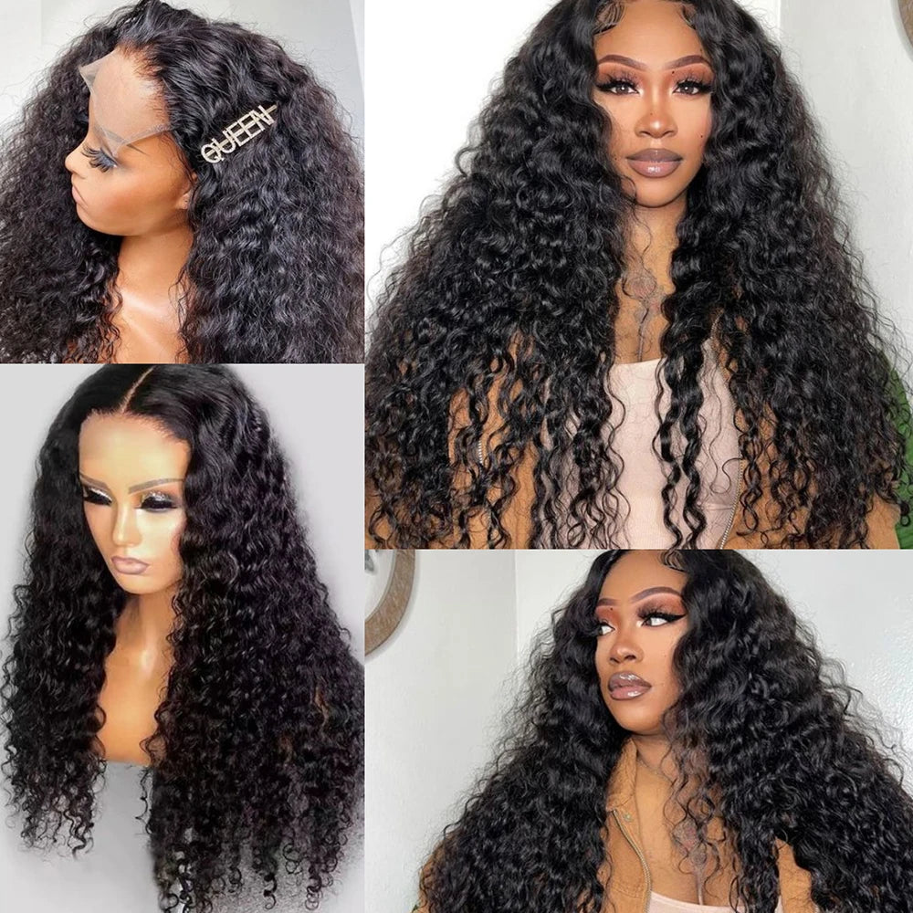 Perruque Deep Wave Cheveux Humains | 13x4 & 13x6 Lace Front | 200% Densité | Curly Frontal | Femme