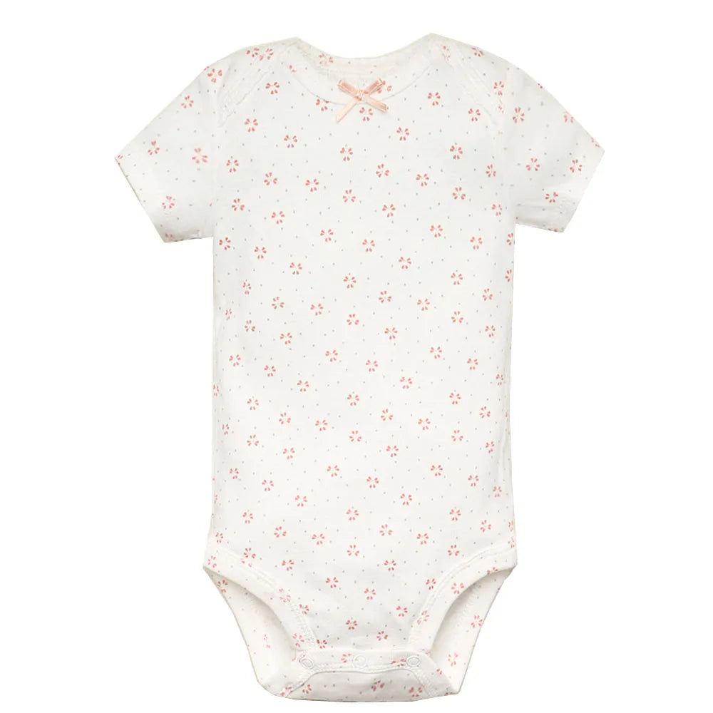 5PCS/Set Fashion Baby Clothes Set Cotton Soft Short Sleeve Summer Girls Bodysuit Newborn Toddler Body Bebe Jumpsuit Clothing
