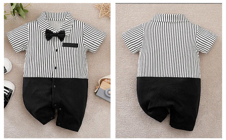 Body Bébé Style Gentleman | Coton Doux Confortable | Manches Courtes | Fille & Garçon | 0-18 Mois (v2)