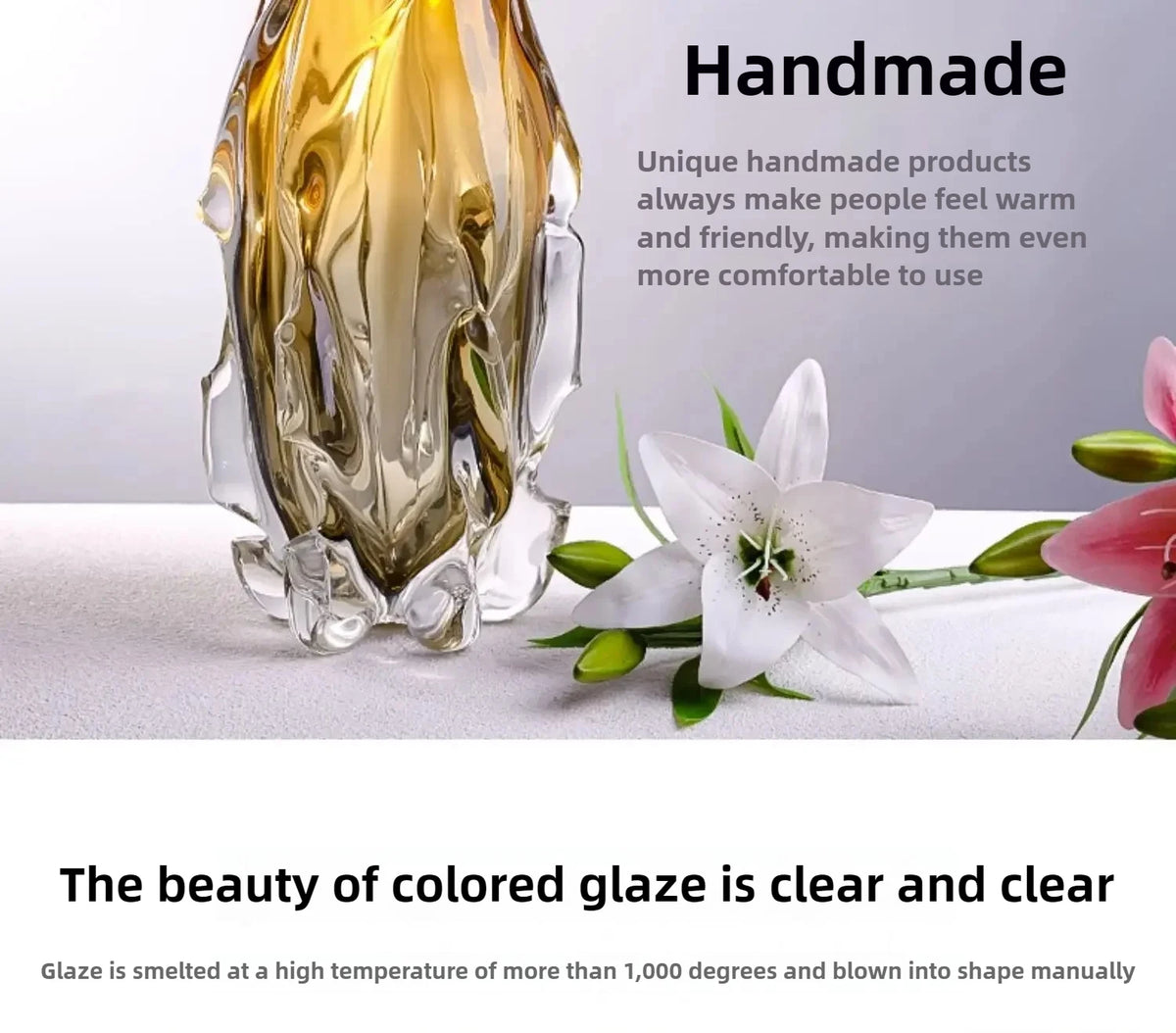 Vase Verre Élégant Base Bois | Plante Hydroponique | Décoration Bureau & Maison