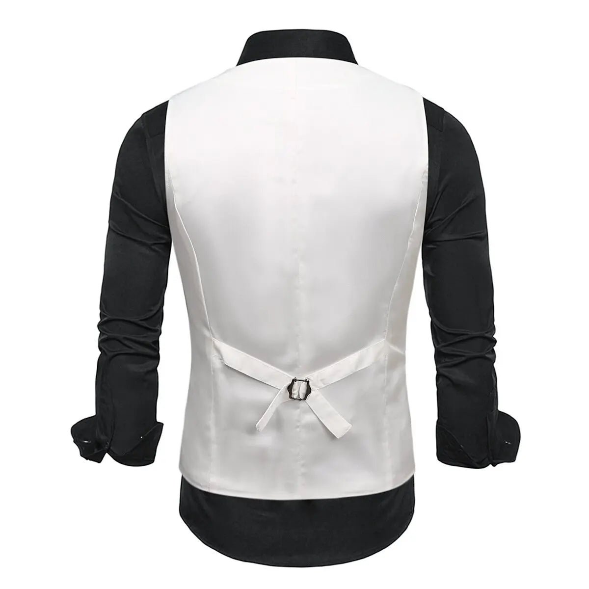 Luxury Vest for Men V-neck Slim Sparkling Tailcoat Solid Plain Waistcoat Bowtie Set Wedding Party Formal Sleeveless Jacket
