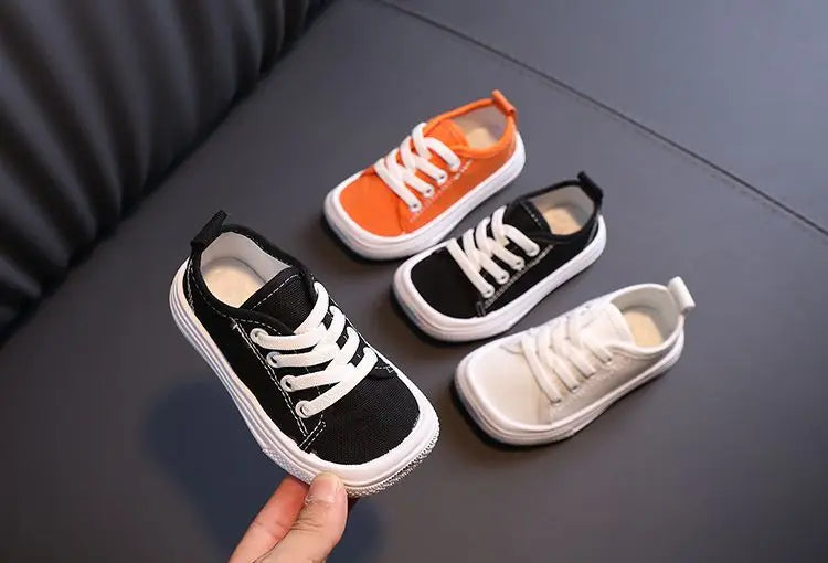 Kids Non-slip Comfort Sneakers, Toddlers Tennis Shoes, Children's Sport Canvas Shoes, Lace-up Girls Flat Boys Casual Shoes