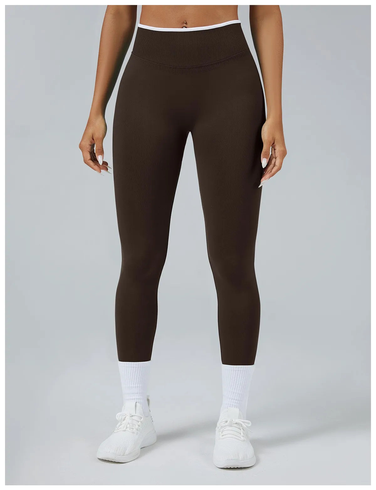 Women's Mid-Waist Seamless Yoga Leggings Push-Up Sports Fitness Running Pants Hip Lift High Elastic Gym Leggings Sport Leggings