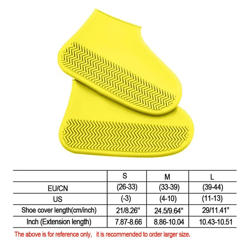 Couvre-Chaussures Pluie Silicone | Imperméable Antidérapant Réutilisable | Adulte & Enfant | Portable
