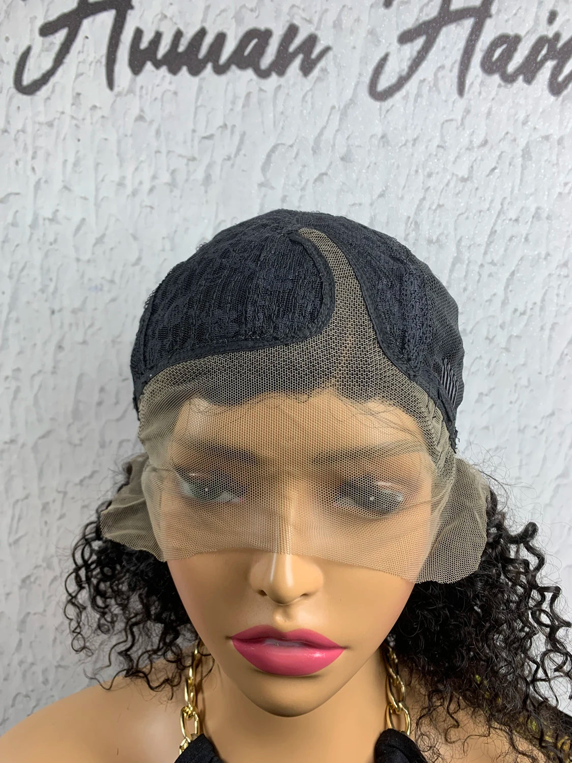 Perruque Deep Curly Lace Transparent | Cheveux Humains Brésiliens | Noir Naturel | Pré-Pluçuée | Femme