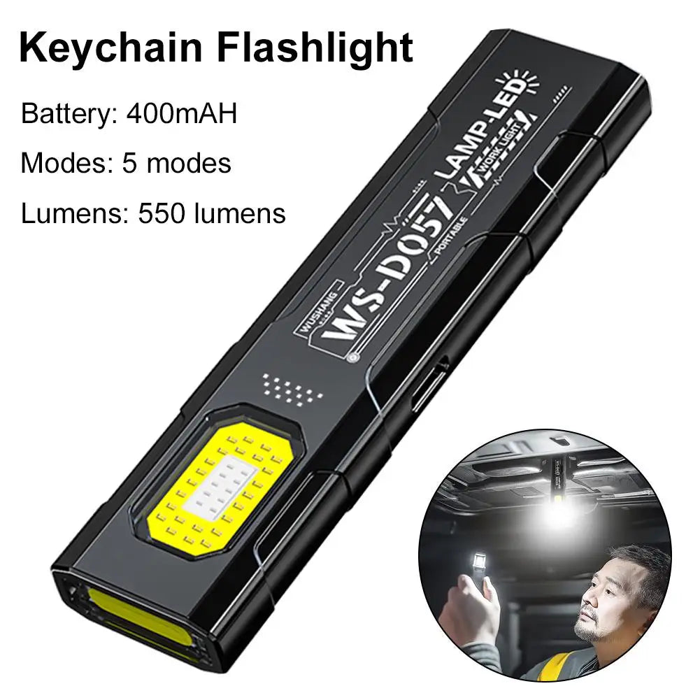 Mini Portable Rechargeable LED Torch Light, Waterproof Outdoor Work Pocket Flashlight with Magnetic Grip, Compact LED Flashlight
