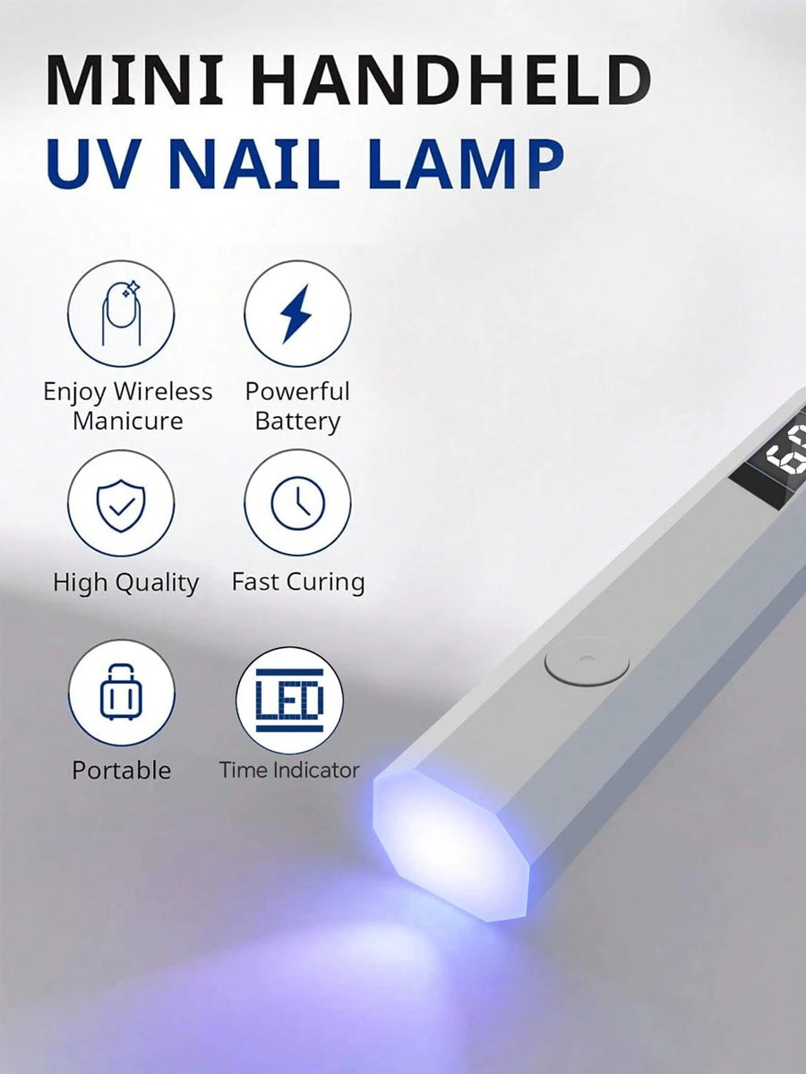 Lampe UV LED Portable pour Ongles en Gel | Rechargeable | Support de Bureau | Nail Art