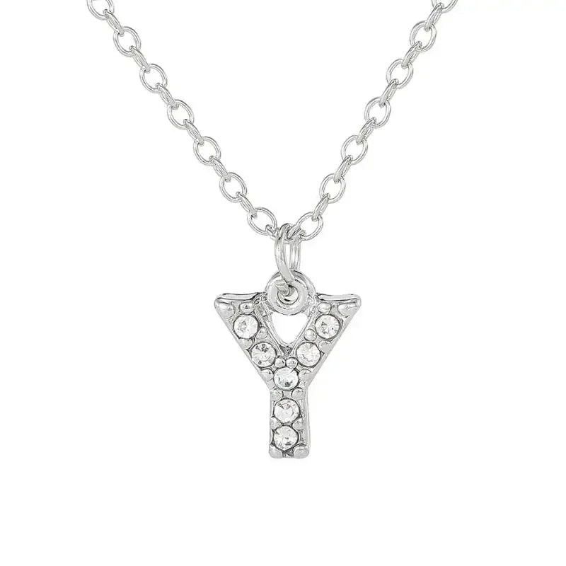 Fashionable Shiny A-Z Letter Pendant Charm Necklace 26 Initial Alphabet Name Clavicle Chain Party Jewelry Gift