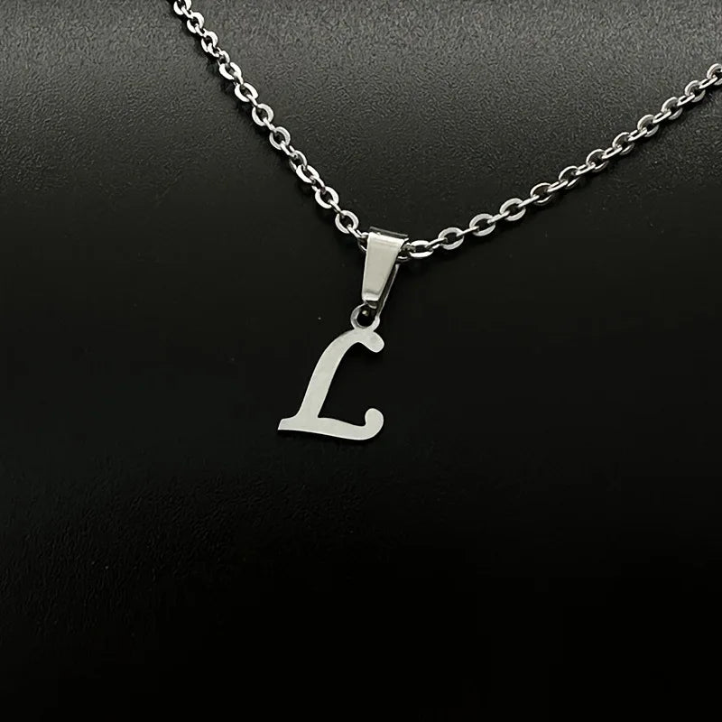 Collier Initiale Grand Alphabet A-Z | Acier 316L Minimaliste | Pendentif Femme | Cadeau Bijou