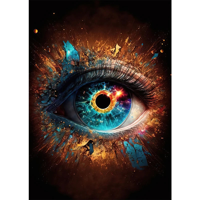 Classic Abstract Wall Art, Eye Features Mural, HD Canvas Print Poster for Home Living Room Bedroom Office Decoration Cuadros
