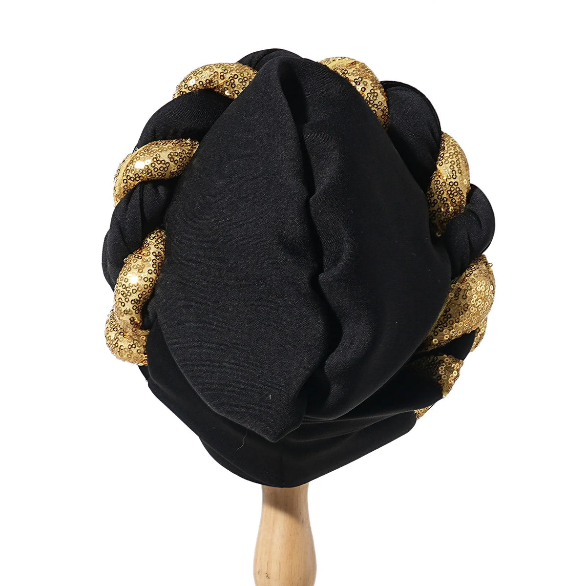 Spangle Big Braids Head Wrap Twisted Head Turbans Headwear, Wedding Heads Turban, Hair Cover Accessories