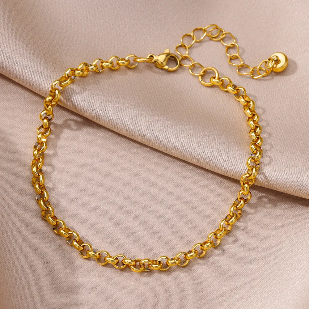 Bracelet de Cheville Femme Été | Chaîne Acier Inoxydable | Accessoires Plage | Bijou Pied Élégant