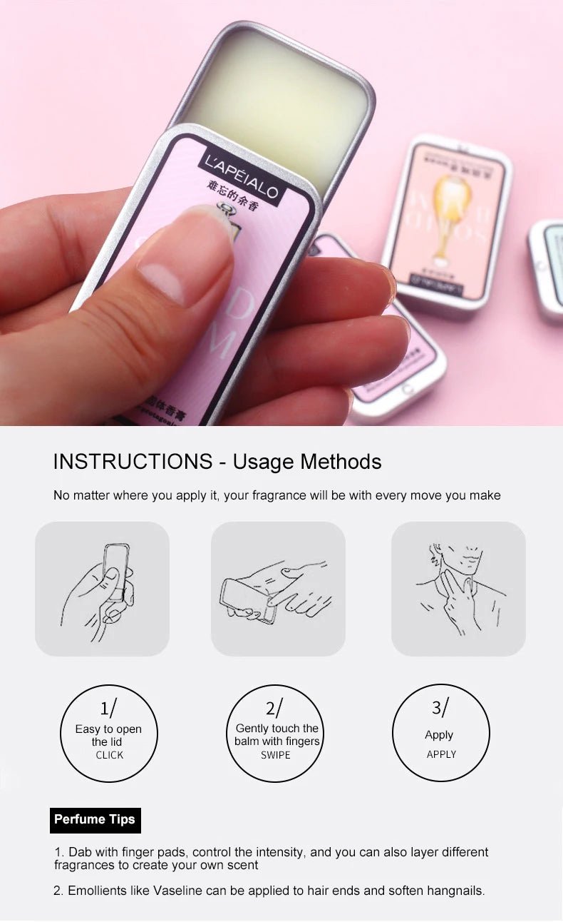 Woman Body Pheromone Perfume Solid Balm Long Lasting Fragrance Light Fragrance Portable Solid Perfume Balm