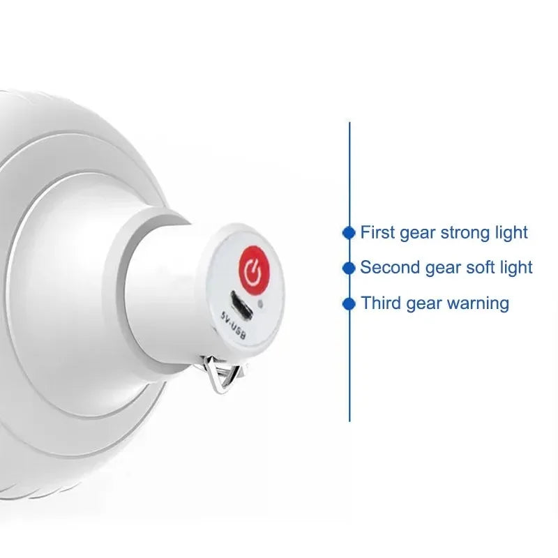 Portable Outdoor BBQ Camping Lights USB Rechargeable Lamp LED Emergency Bulb Hook High Power Tents Lantern Night Lights Bulb