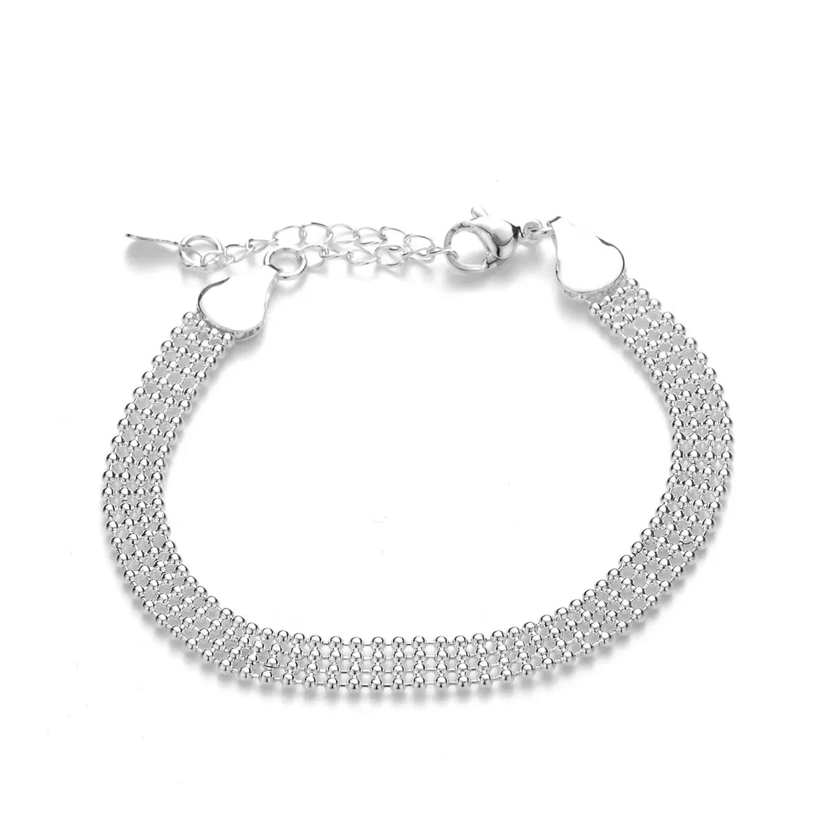 Bracelet Charms Argent 925 | Chaîne Perles 20cm | Bijou Mariage Femme & Homme | Mode Élégant